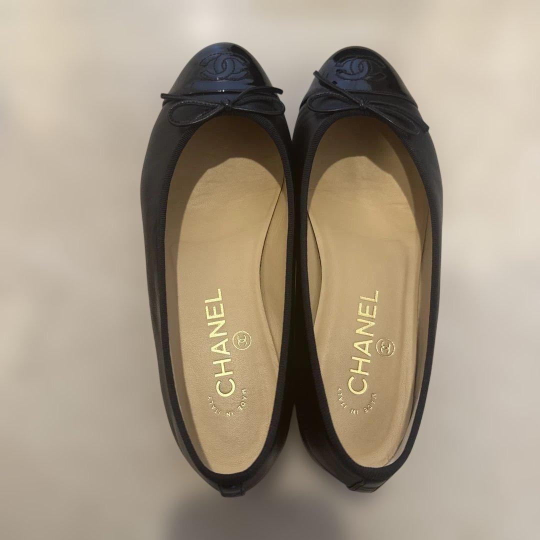 【美品】CHANEL バレエシューズ　バレリーナ 36.5 黒