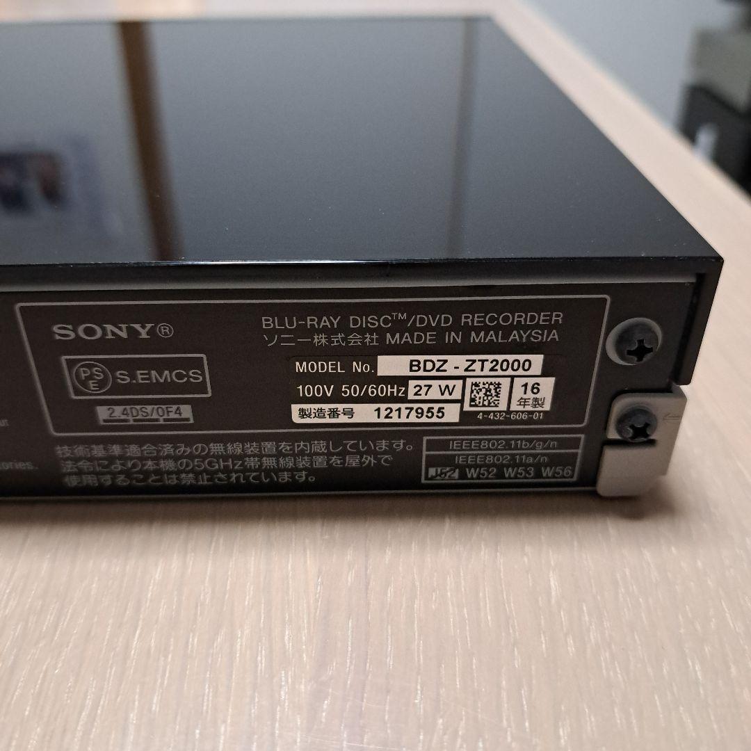 ジャンク品SONY BDZ-ZT2000 ブラック