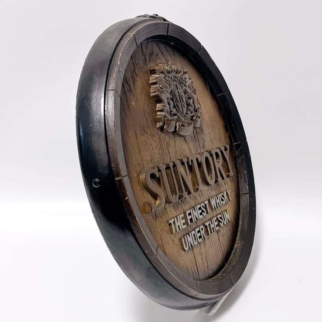 SANTORY 樽型ディスプレイ 看板 パネル 木製 非売品 アンティーク②