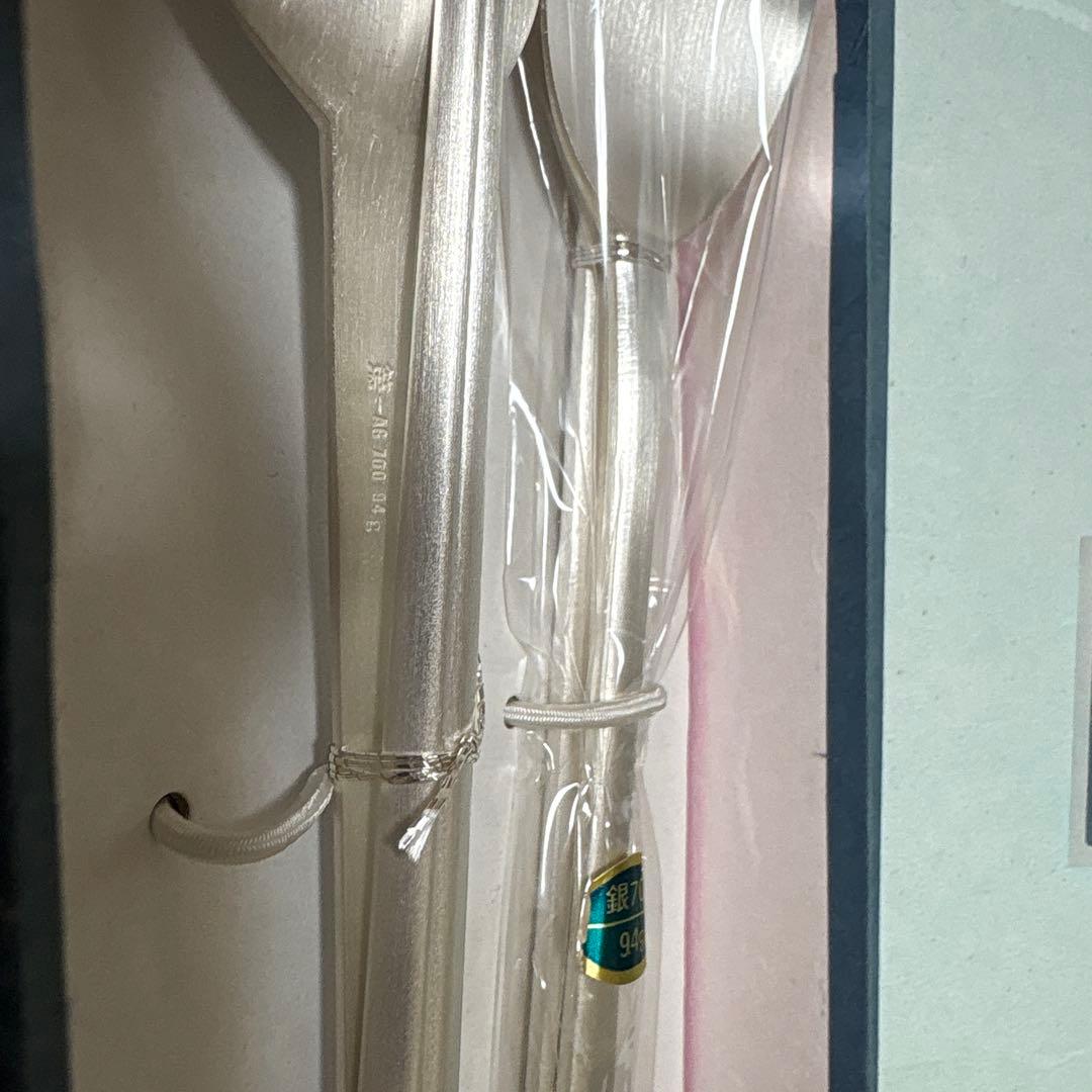 銀製　スプーン・箸セット　Ag700 93.75g 2組　韓国製