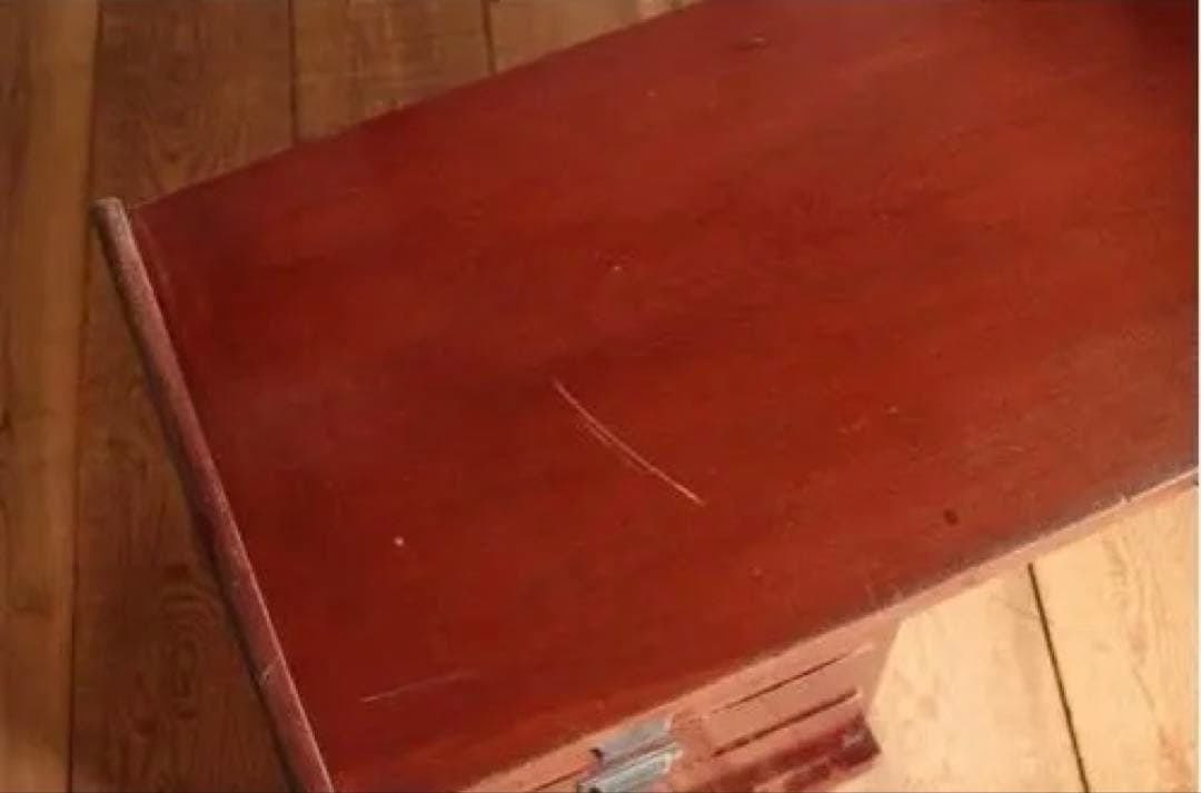 古い木製の机　引き出し8杯　両袖文机　古家具　時代家具