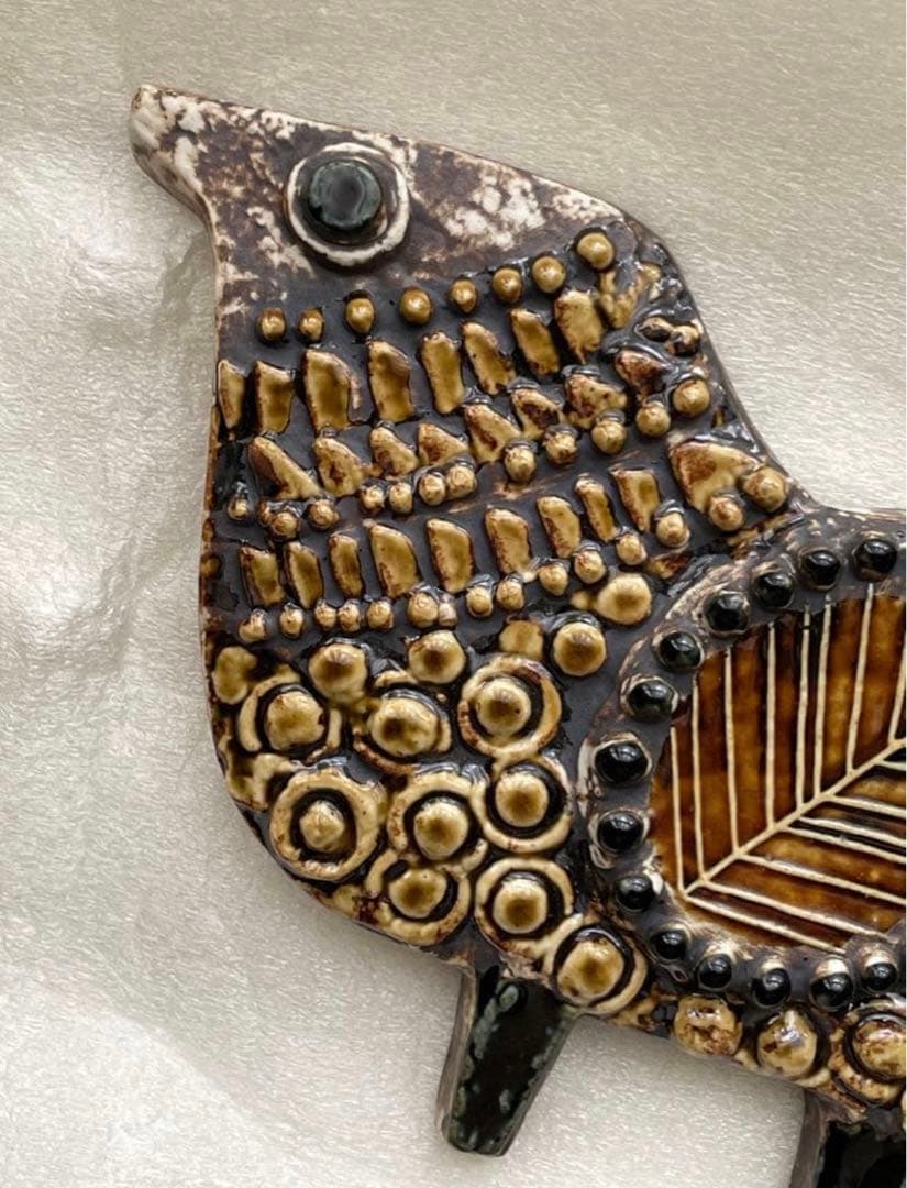 7.8万 Lisa Larson リサラーソン 鳥の陶板 ミナペルフォネン