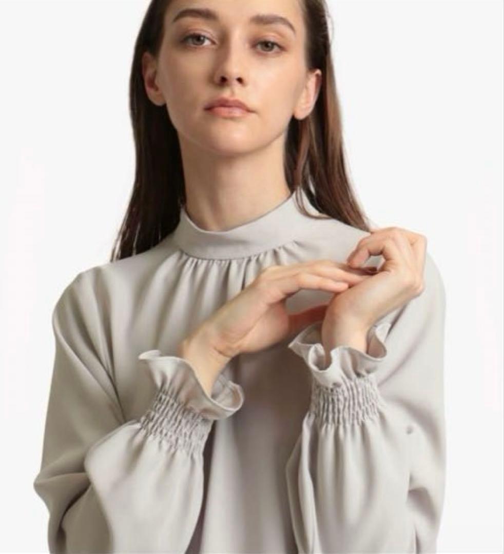 23SS theory luxe 完売 スタンドカラーロングスリーブブラウス M