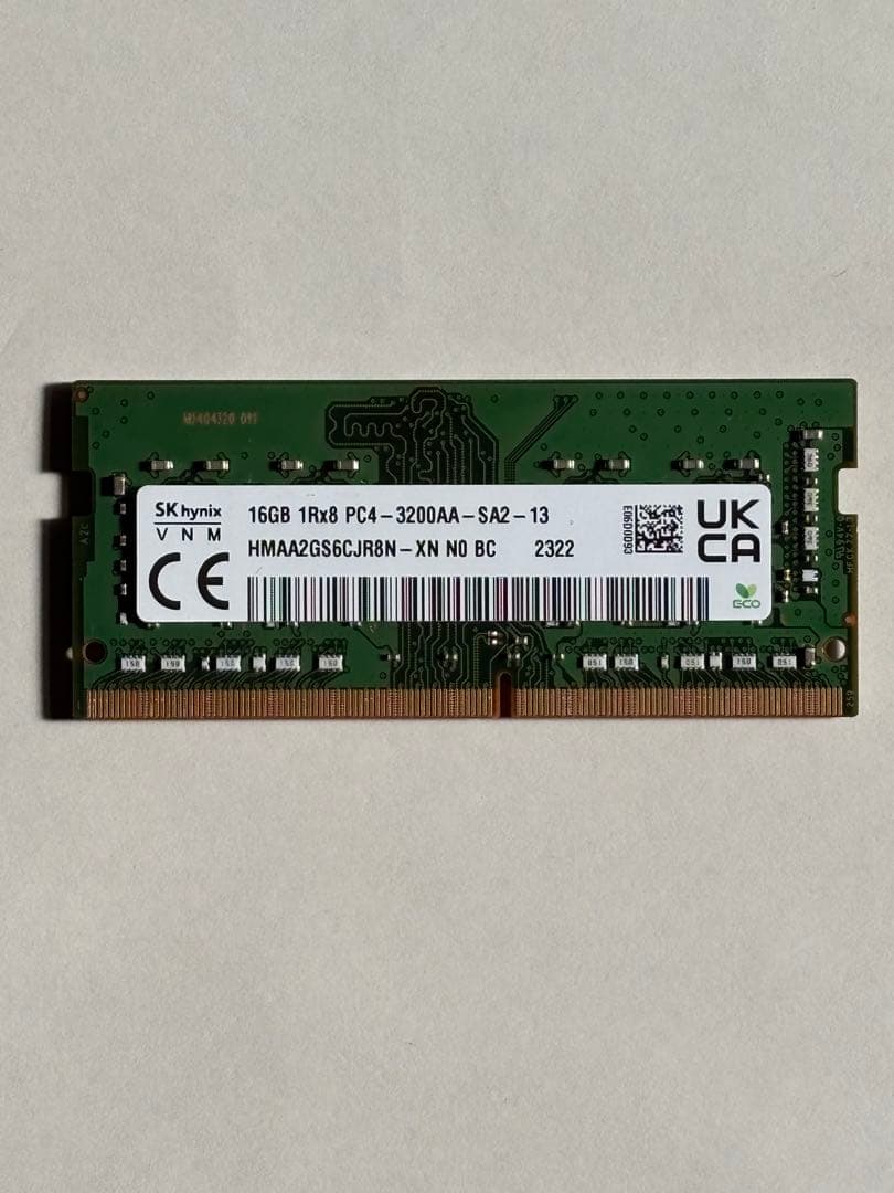 SKHynix 16GB×1 DDR4-3200 HP純正 SO-DIMM