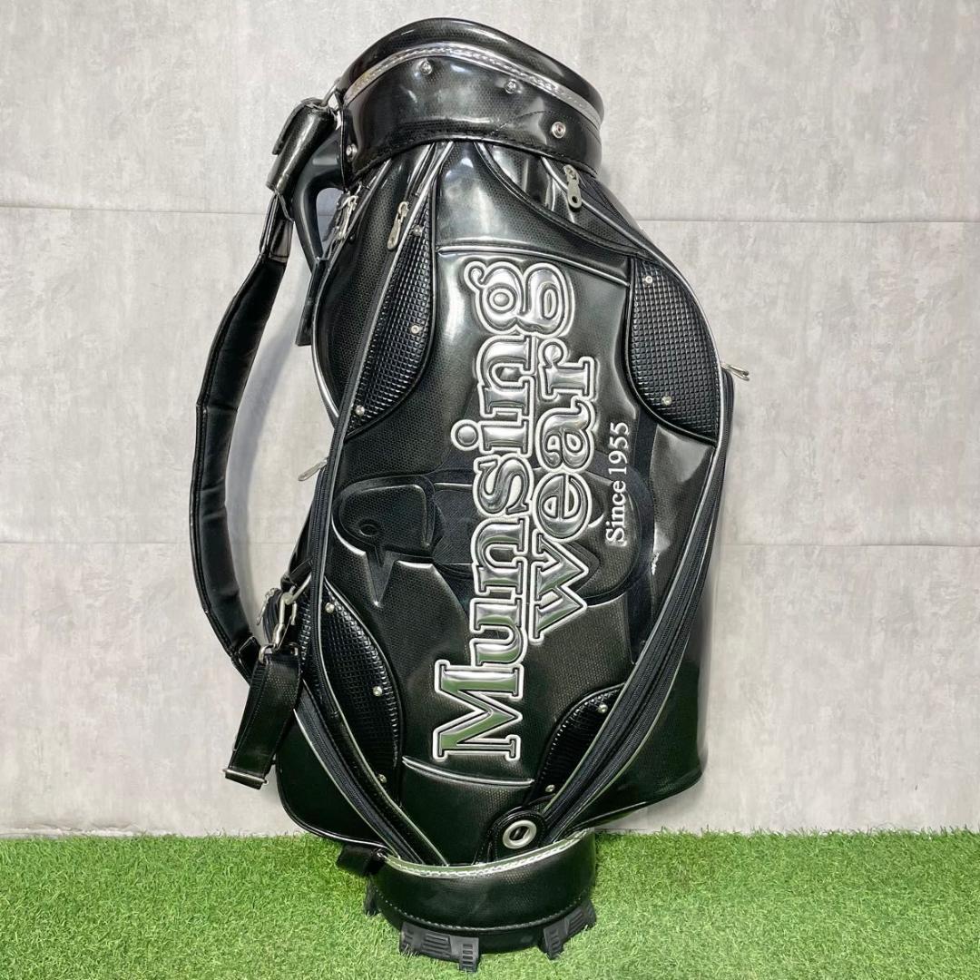 マンシングウェア キャディバッグ ゴルフバッグ エナメル 3点式 ツアーモデル