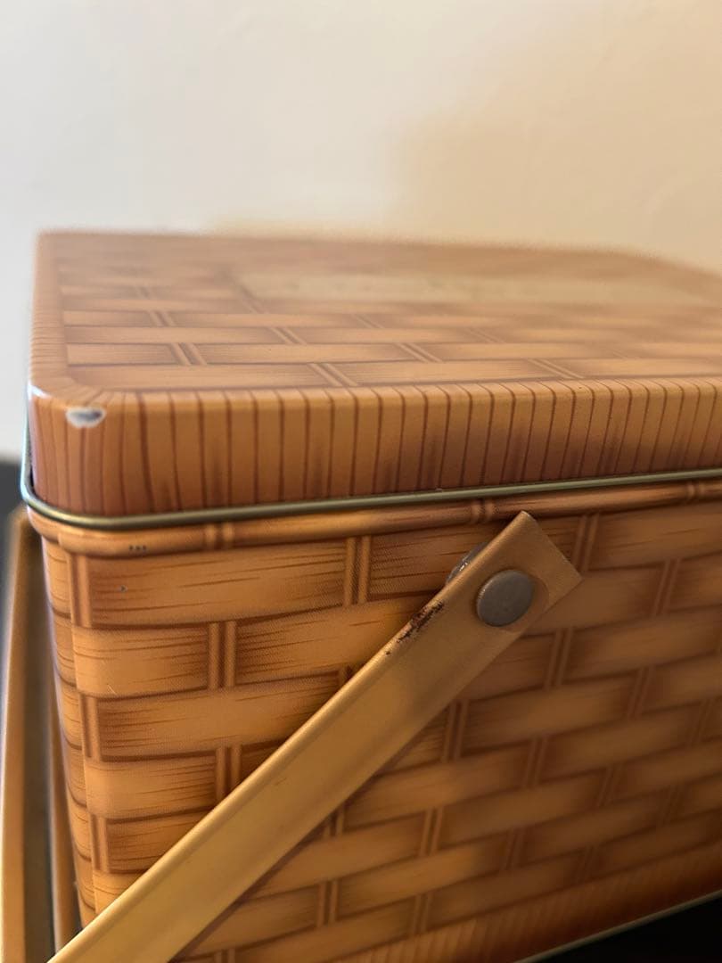 バスケット柄缶　4set かごバッグ　ティン