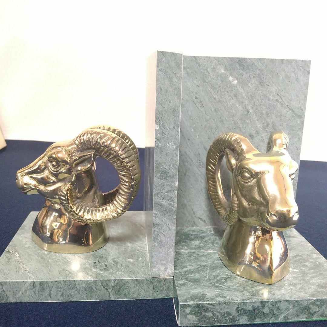 A959 ブックエンド Taiwan製 大理石 みかげ石 アニマル 2.5kg