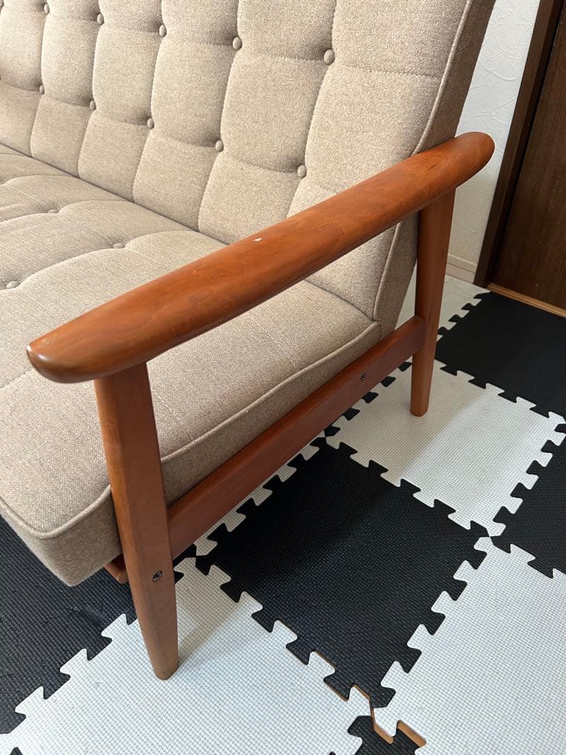 カリモク60＋カリモク　Kチェア 2シーター ソファ　ベージュ　2人掛け