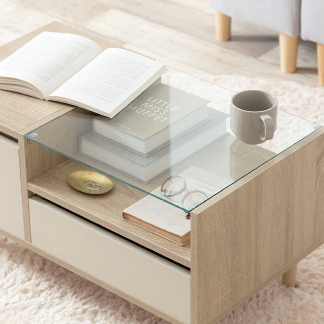 Erin ディスプレイ 収納付き ドレッサーテーブル バイカラー