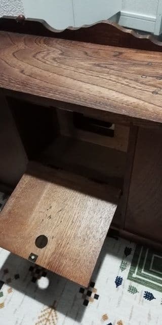 時計付きアンティーク小物入れ