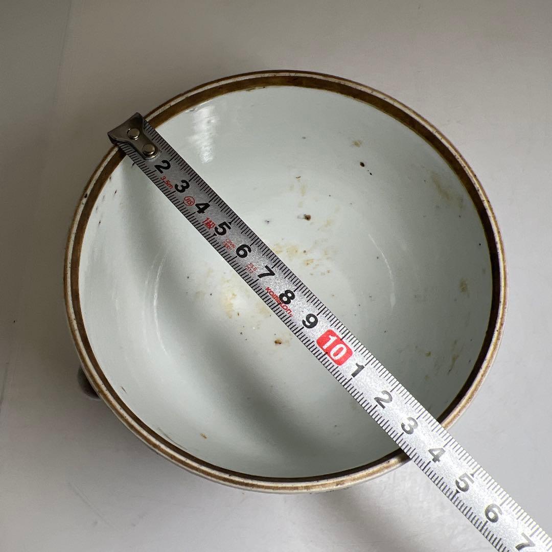 中国清時代　粉彩花蝶図水指　木箱付　高約15.5㎝　東Y8-0203☆2Fトコチ