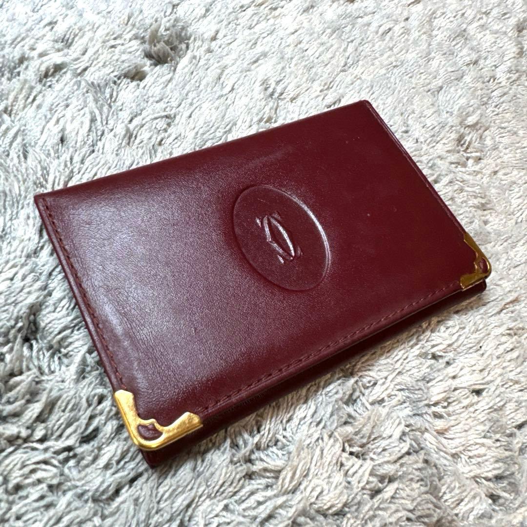 Cartier カルティエ 名刺入れ カードケース パスケース ボルドー