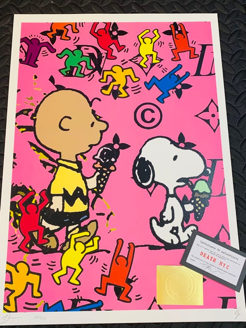 額装込　今半額！世界限定100点　DEATH NYCポップアート キースヘリング