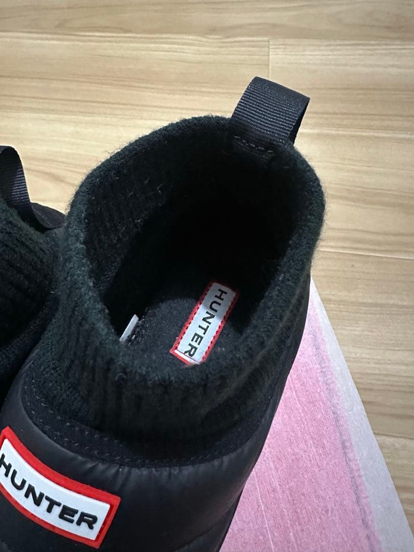 HUNTER インアウトパファーニッテッドカフブーツ UK6