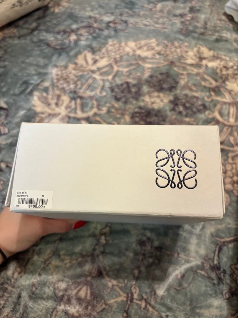 LOEWE レザーベルト ブラック シルバーアナグラム サイズ100