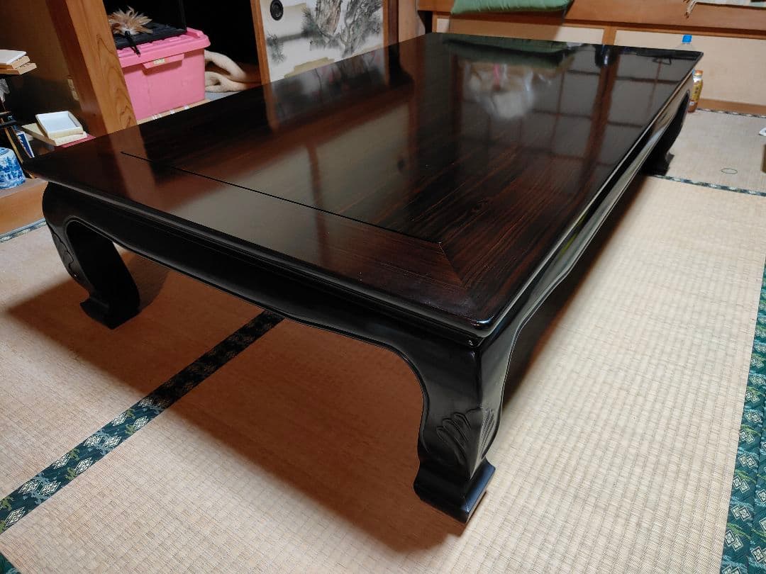 へいへ 黒檀　座敷机　座卓150cm×90cm×35cm