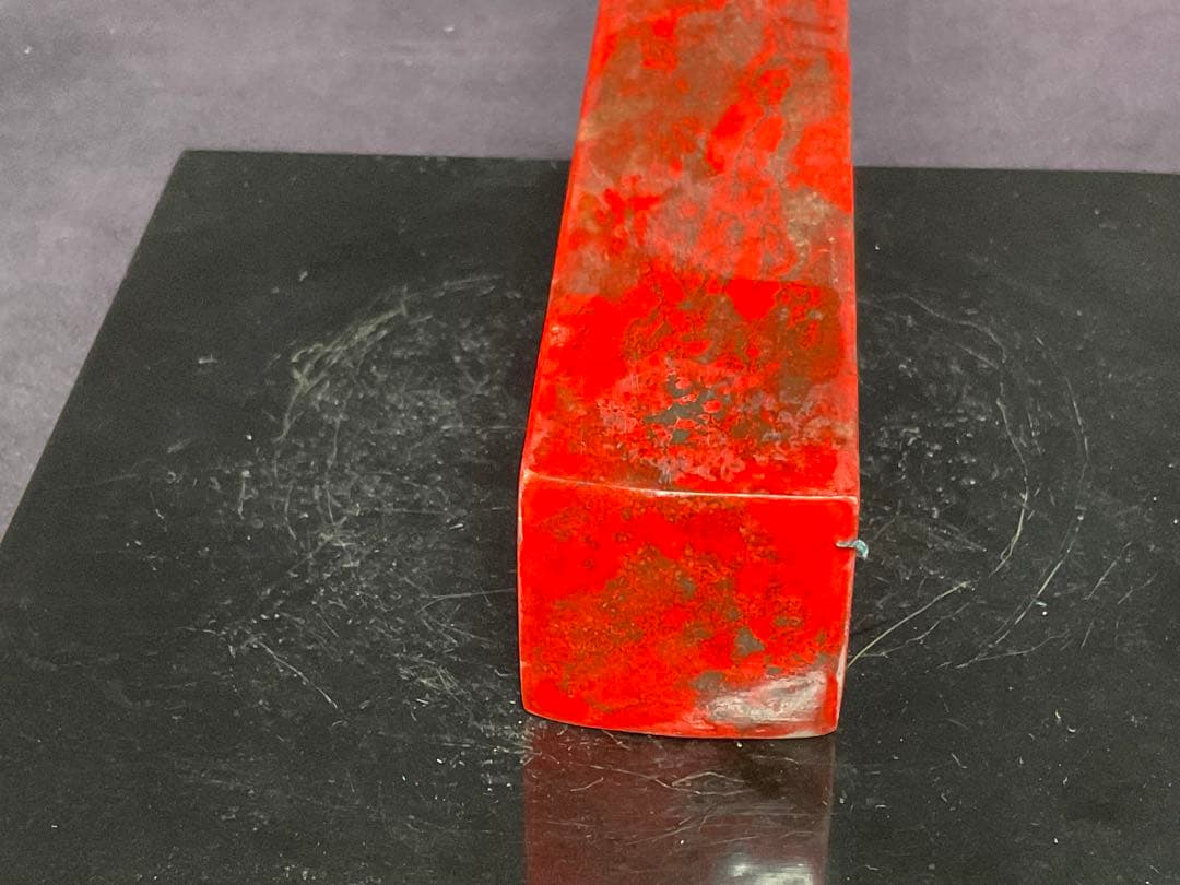 中国　玉　鶏血石　彫刻　印材