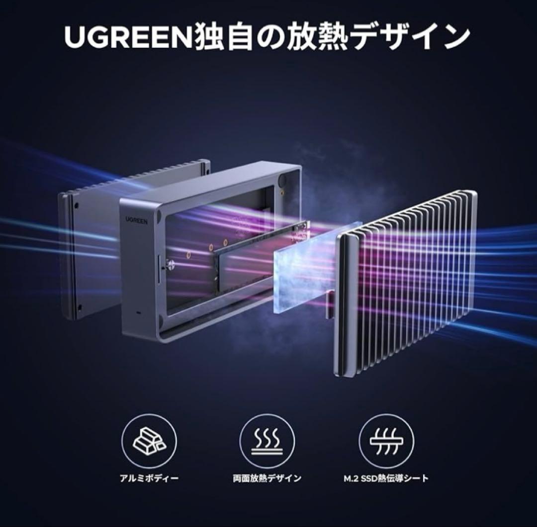 UGREEN M.2 SSD 外付けケース USB4 40Gbps M.2