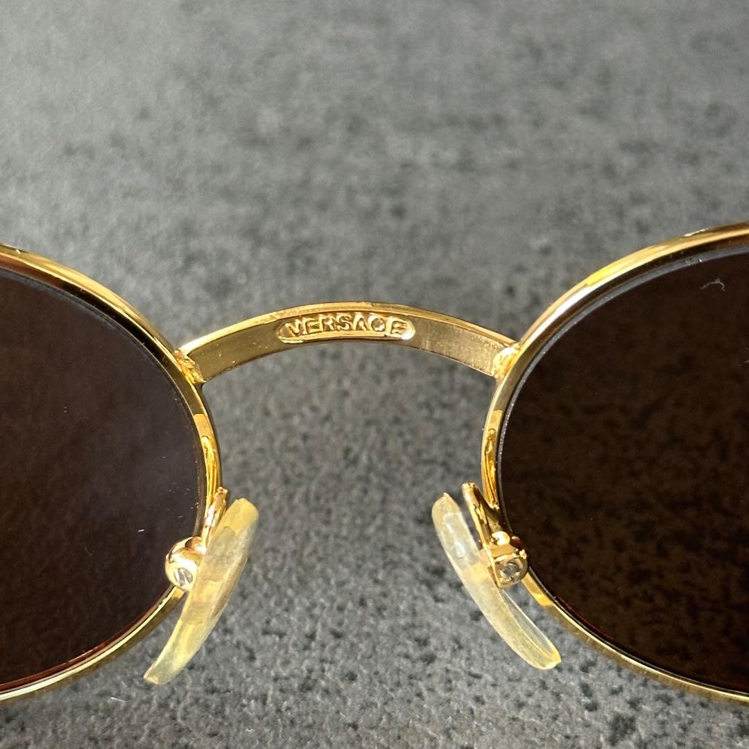 VERSACE メデューサ 鼈甲 金縁 フルリム オーバル サングラス②