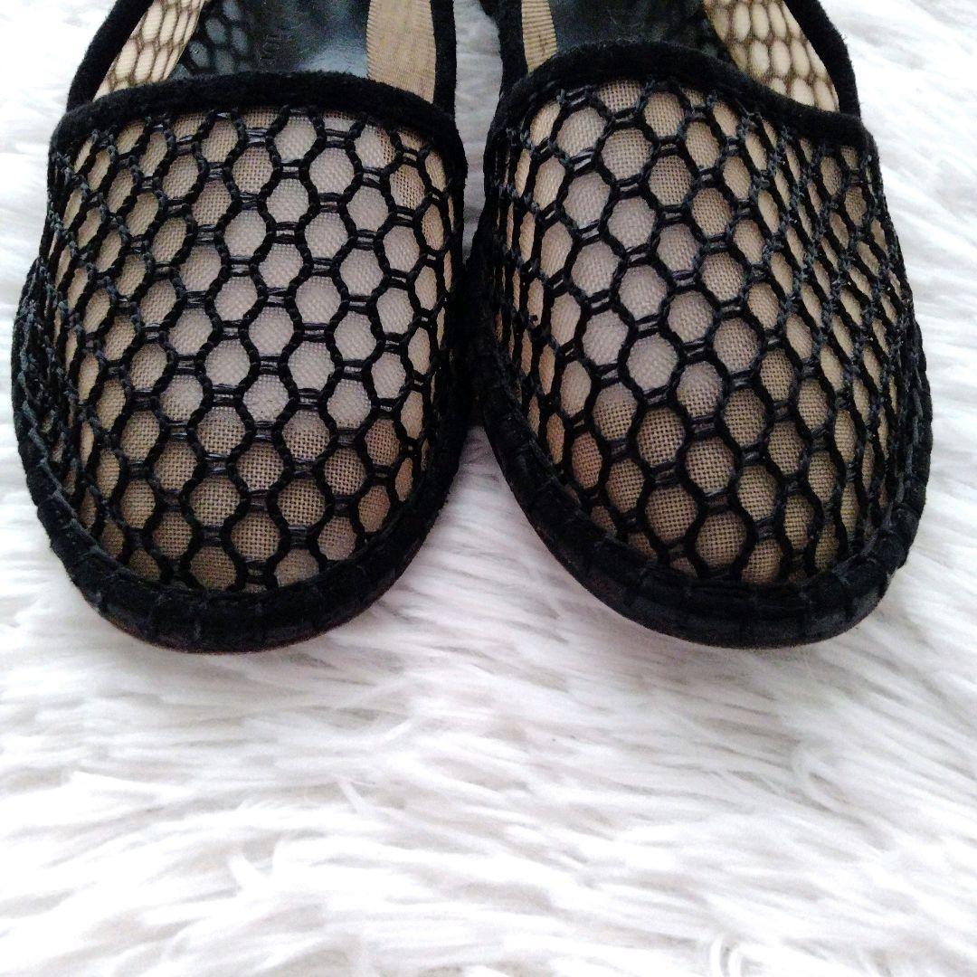 【美品】Dior ディオール リボンストラップ フラットシューズ 36