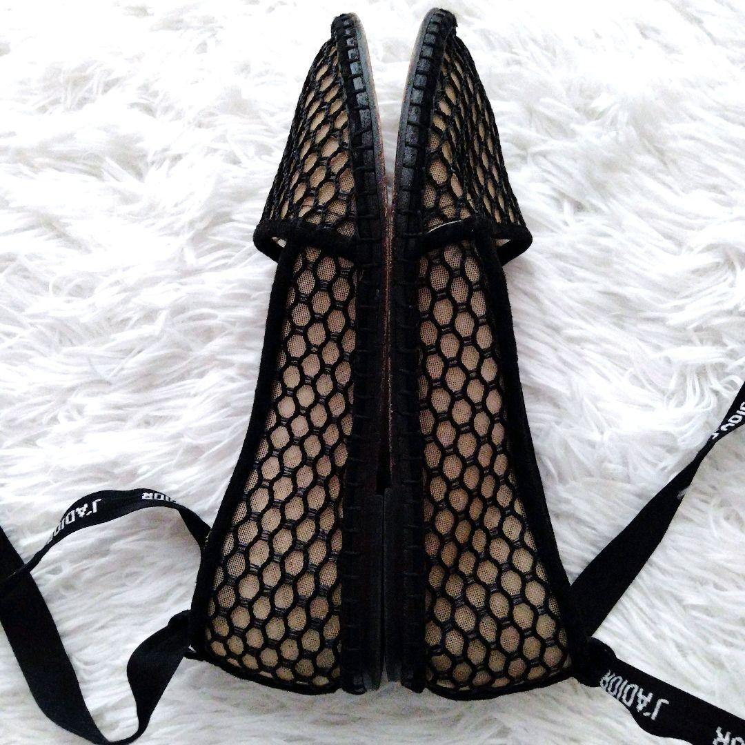 【美品】Dior ディオール リボンストラップ フラットシューズ 36