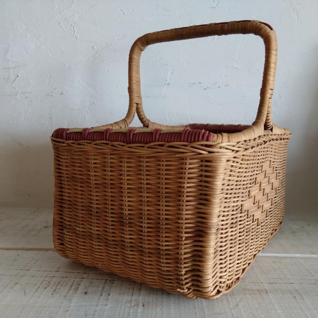 ラタン製バスケット　大　小　2個セット