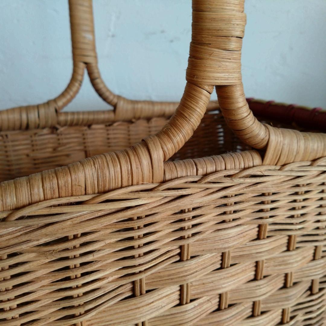 ラタン製バスケット　大　小　2個セット