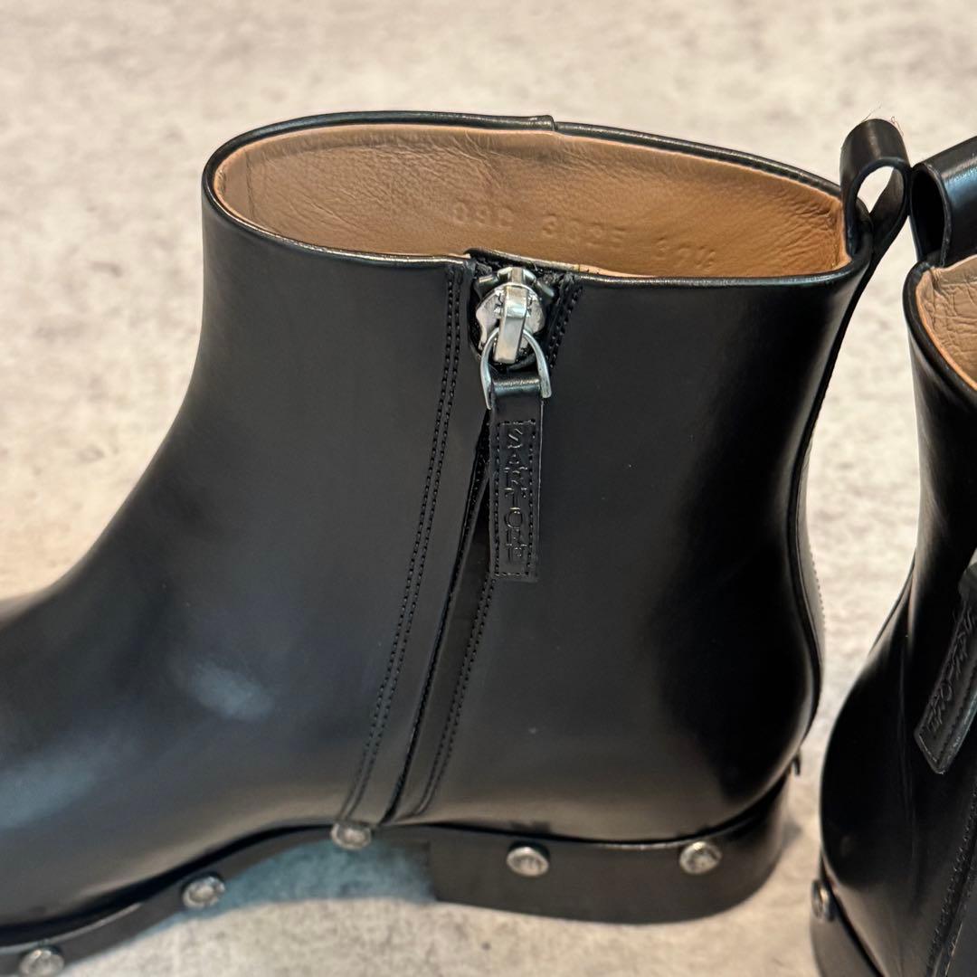 【美品/1度のみ使用】SARTORE スタッズ付き本革アンクルブーツ 37.5