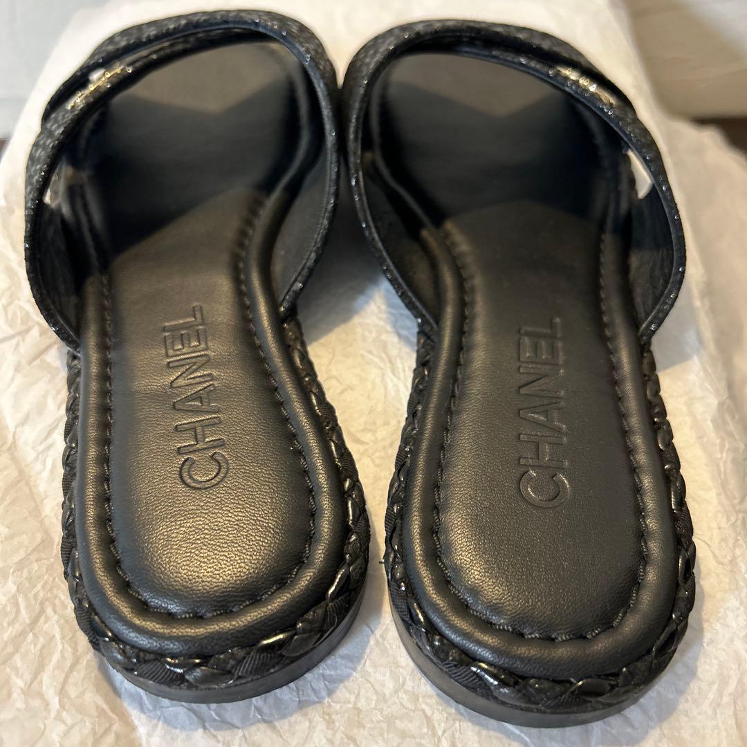 m*︎様 CHANEL ミュール　37 クロス　ラメ入り