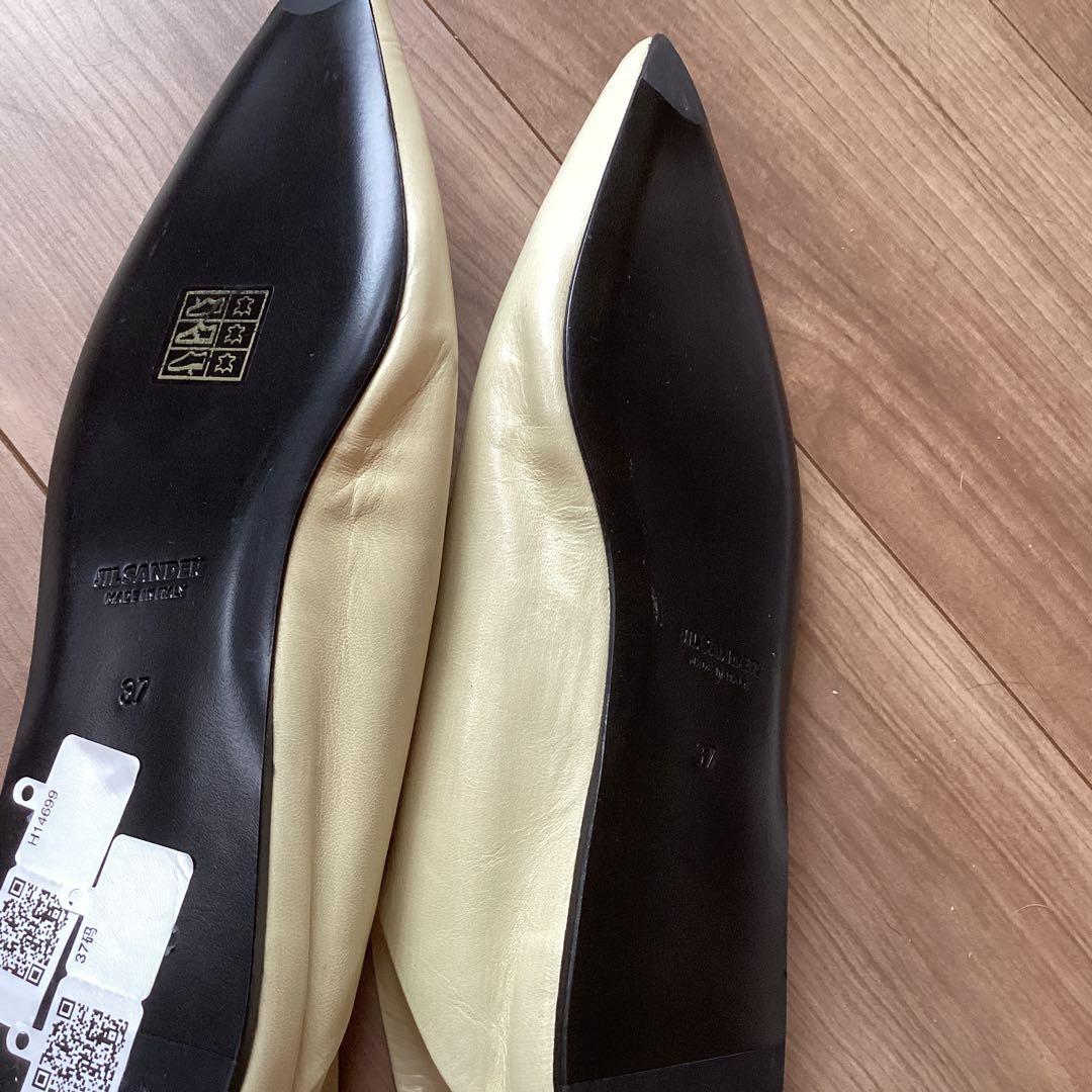 JIL SANDER アイボリー フラットシューズ 37