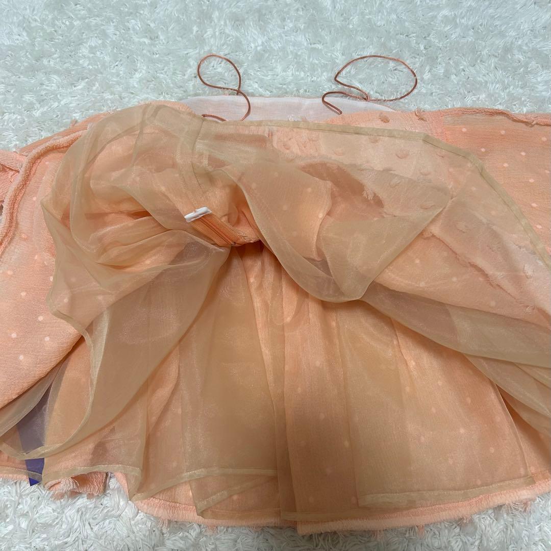 【現行品、半値以下、新品未使用タグ付】OBLI PONPONリボンキャミトップス