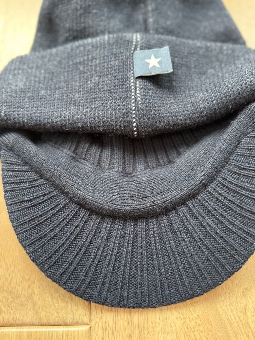 パーリーゲイツ 星マークつば付きニットワッチ&レッグウォーマー　ネイビー