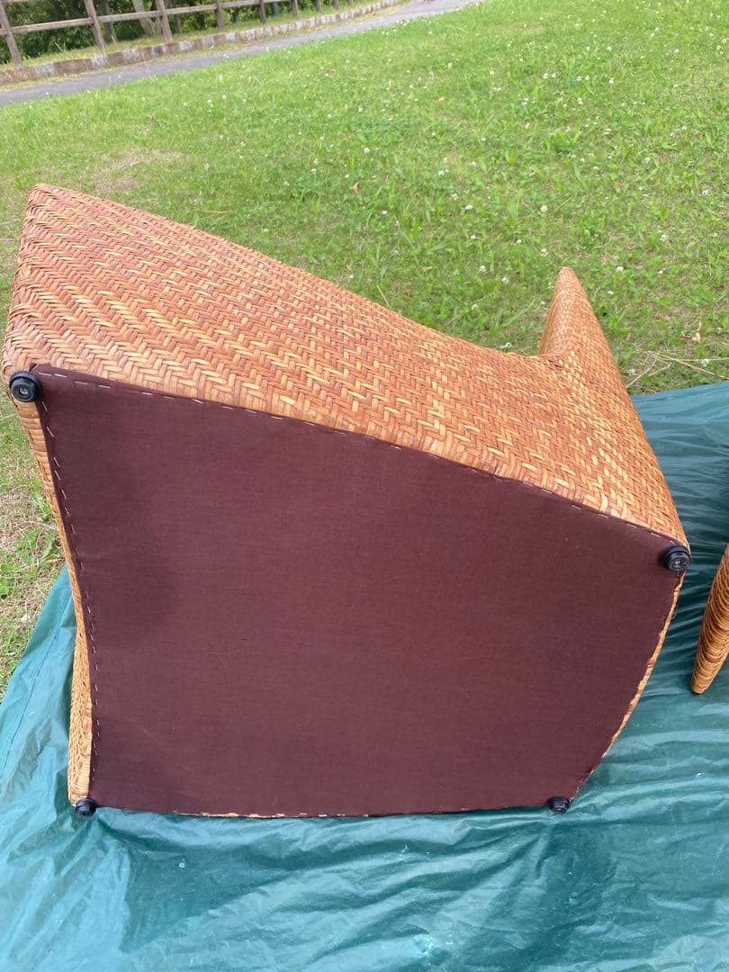 希少✨アジアンファニチャーの天然ラタンチェア　オットマン別売り