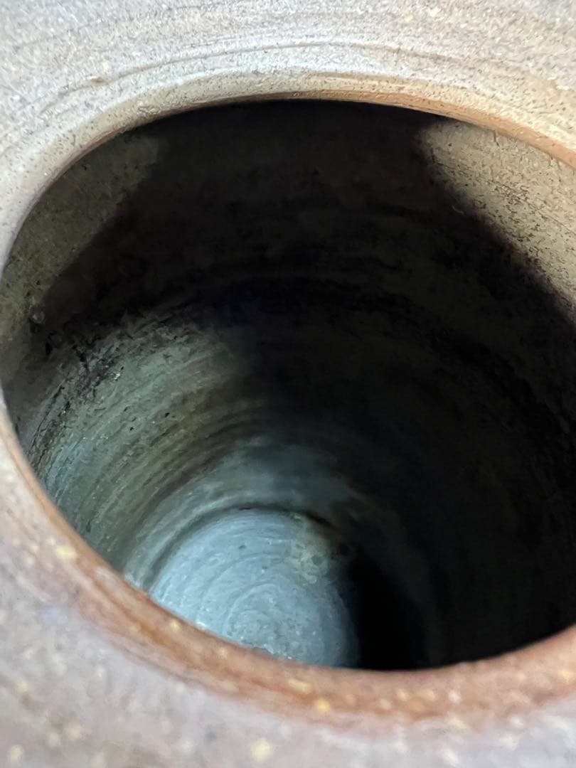 備前焼　耳付き花瓶　花入　陶印有り