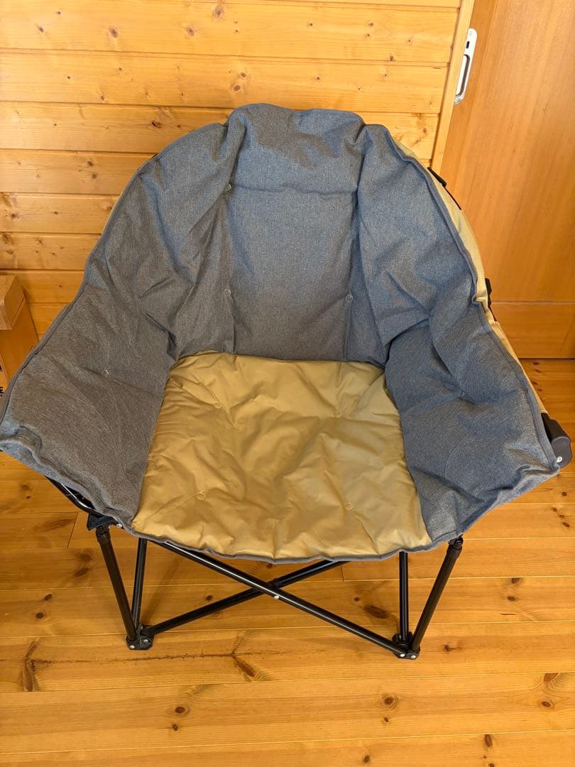 折りたたみアウトドアチェア グレーとベージュ(2脚セット)
