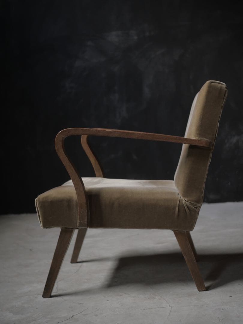 張替え済　ソファ　1人掛けソファ　椅子　古家具　アンティーク昭和レトロ　大正浪漫