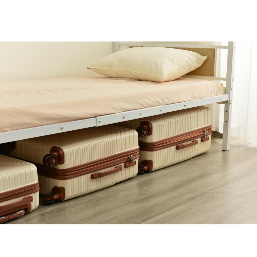 パイプベッド シングル ベッド 宮 三段階高さ調整可 スチール 耐震 ベッド