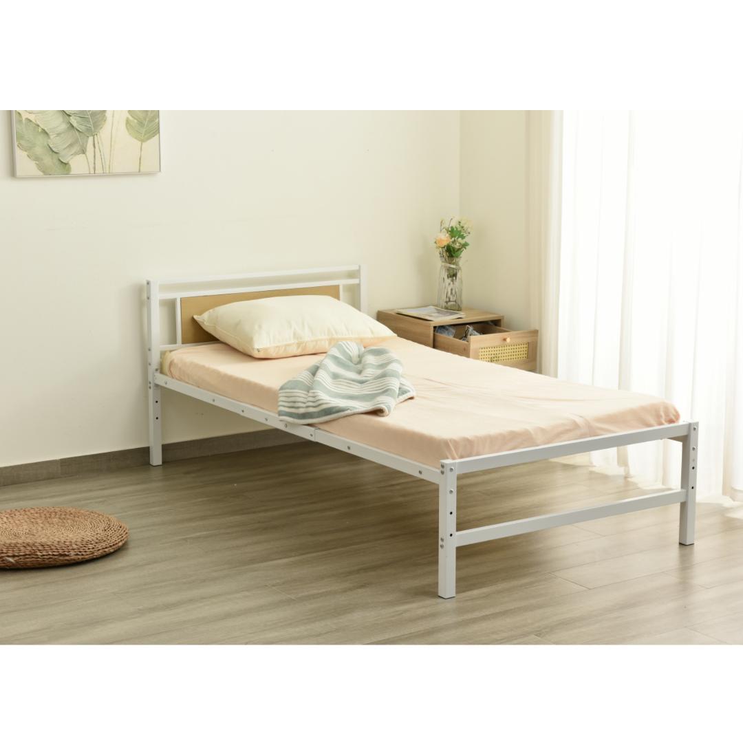 パイプベッド シングル ベッド 宮 三段階高さ調整可 スチール 耐震 ベッド