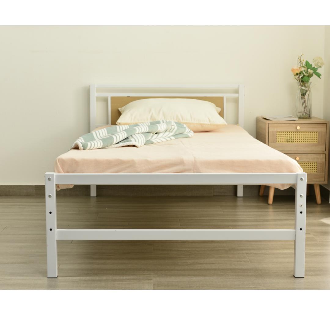 パイプベッド シングル ベッド 宮 三段階高さ調整可 スチール 耐震 ベッド