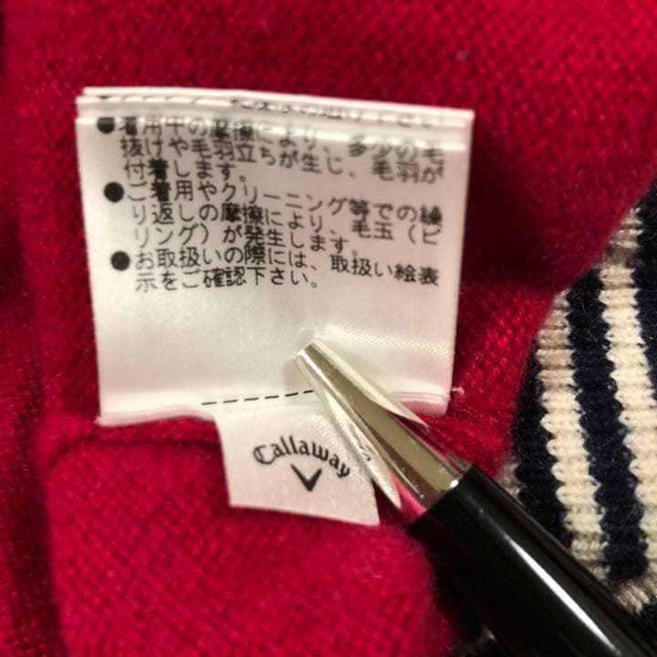 キャロウェイ レッドレーベル カシミア100% ニット ワインレッド LL