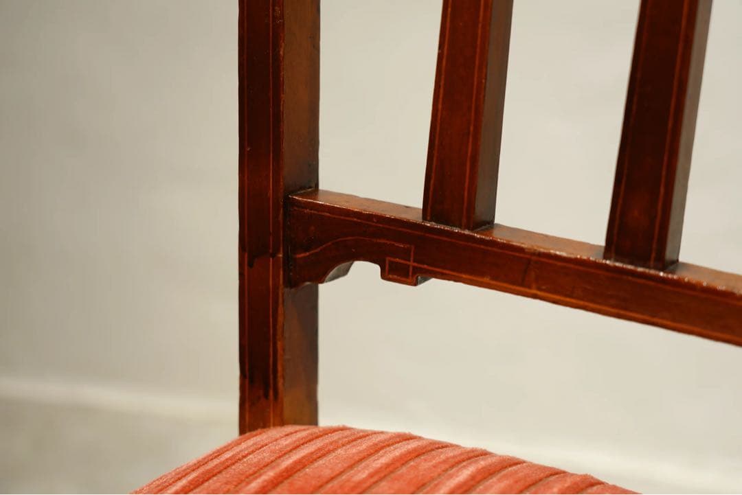 ルイ16世様式　サロンチェア　椅子　象嵌　インレイ　フランス　アンティーク