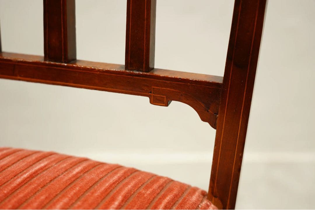 ルイ16世様式　サロンチェア　椅子　象嵌　インレイ　フランス　アンティーク