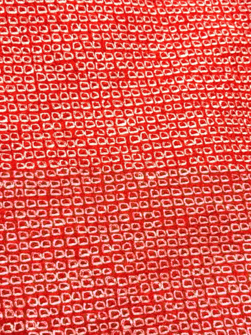 七五三　正絹　3歳　絞り　総絞り　被布　刺繍　一つ身　フルセット　赤　桜　百貨店