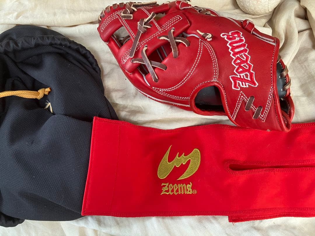 Zaems 硬式グローブ レッド SV520SBHN