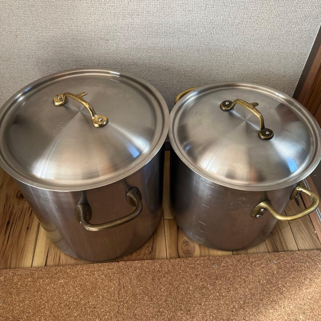 中尾アルミ製作所KINGDENJ 寸胴鍋　セット　20ℓ 15ℓ IH ガス