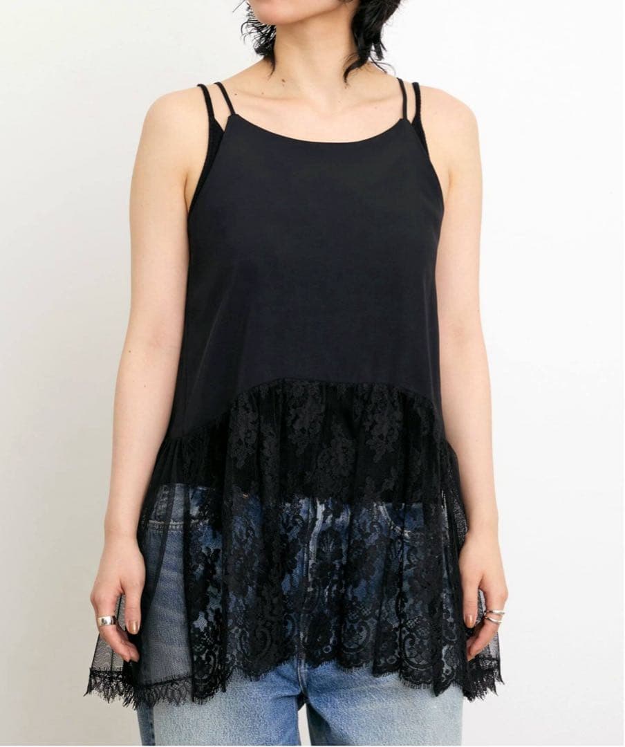 アパルトモンRETROVE ブラック レースキャミソール