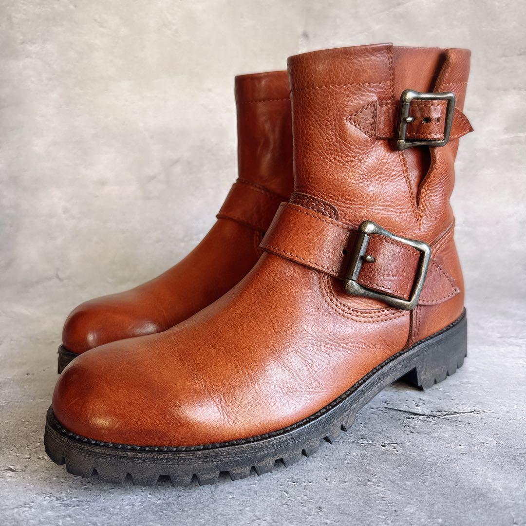 未使用級　PADRONE パドローネ　エンジニアブーツ　40 レザー　ブラウン