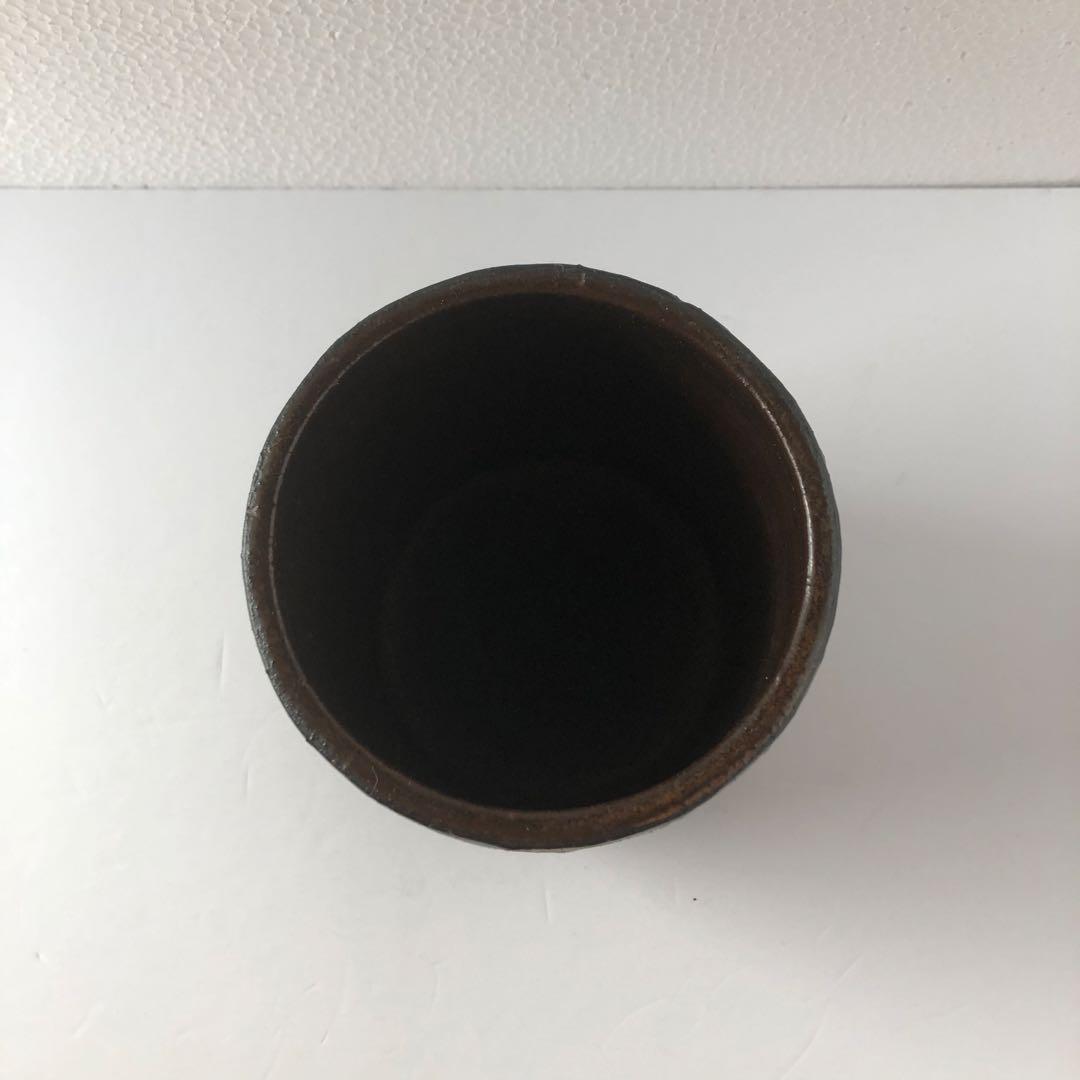 工房十鶴　ドクロ柄　筒形の器　フラワーベース 花器 カトラリースタンド やちむん