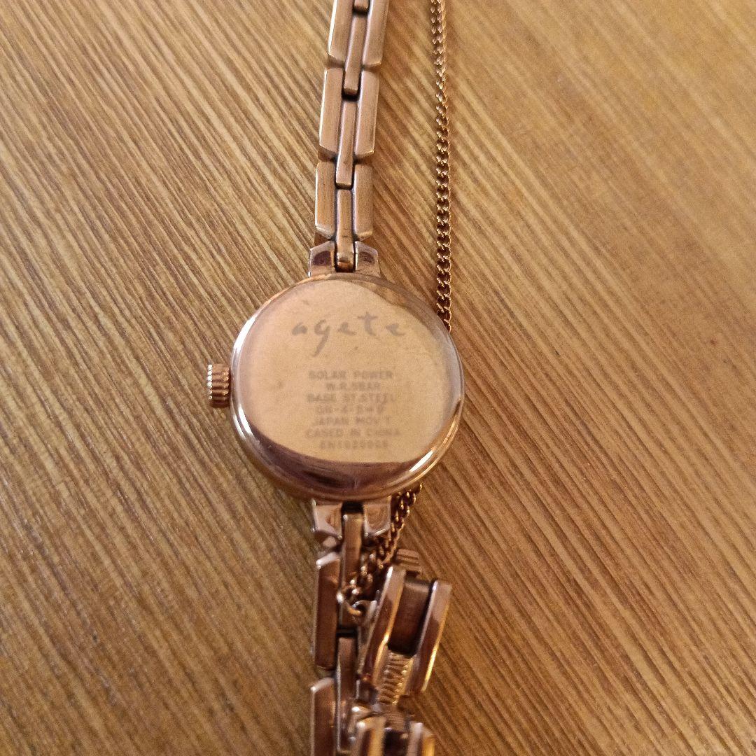 agete ゴールド 腕時計 ソーラー