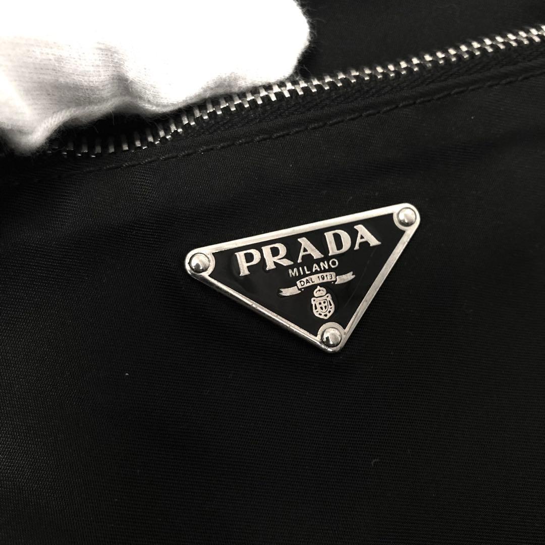 良品　PRADA プラダ　ショルダーバッグ　ナイロン　トートバッグ　ブラック　黒